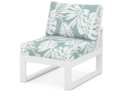 Unbranded Modular Armless Chair in White / Leaf Glacier Spa