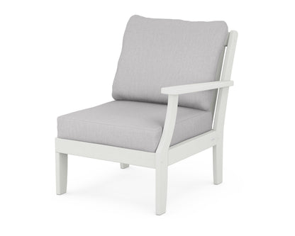 POLYWOOD® Braxton Modular Right Arm Chair in Vintage White / Granite