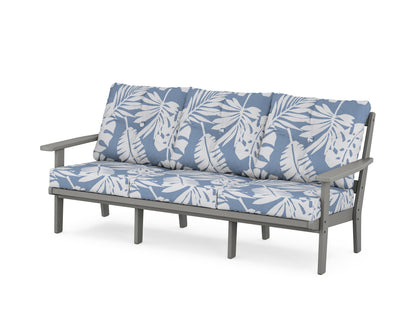 POLYWOOD® Prairie Deep Seating Sofa in Slate Grey / Leaf Sky Blue