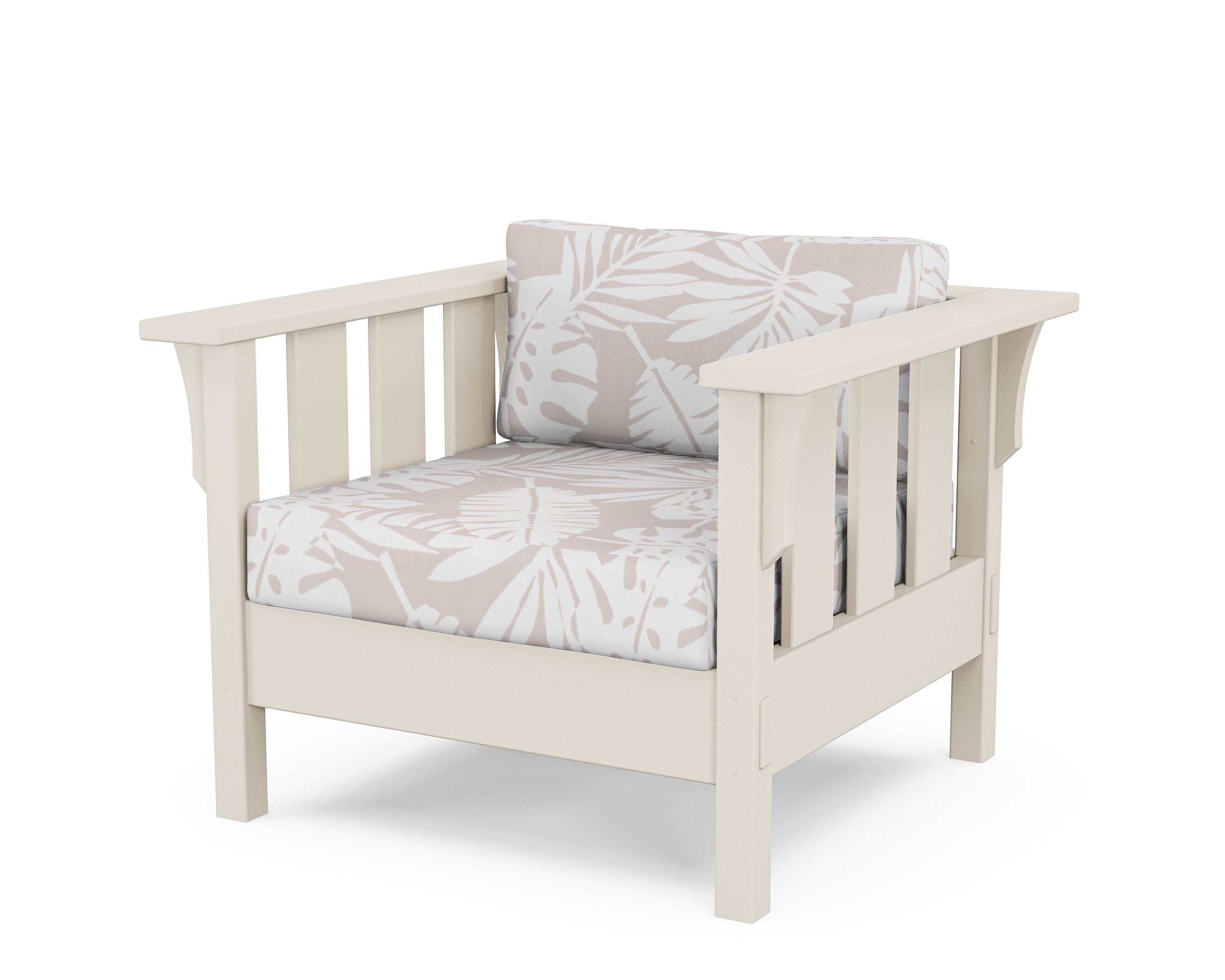 Martha Stewart by POLYWOOD® Acadia Deep Seating Chair in Sand / Leaf Dune Burlap
