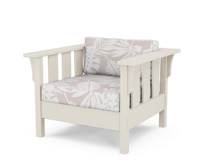 Martha Stewart by POLYWOOD® Acadia Deep Seating Chair in Sand / Leaf Dune Burlap