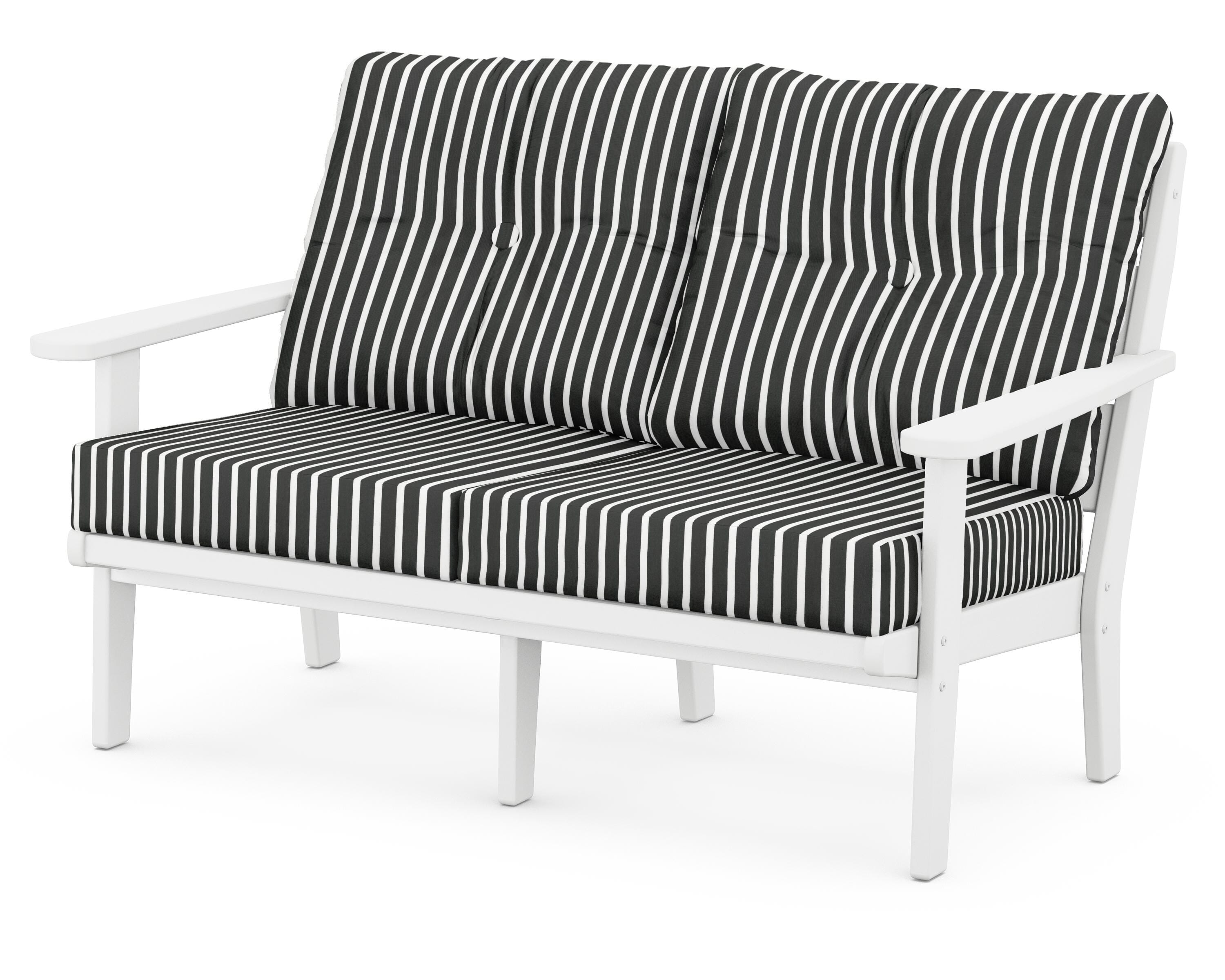 POLYWOOD® Lakeside Deep Seating Loveseat in White / Shore Classic