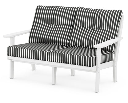 POLYWOOD® Lakeside Deep Seating Loveseat in White / Shore Classic