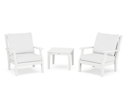Country Living Wovendale 3-Piece Deep Seating Set in White / Natural