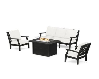 Chinoiserie Deep Seating Fire Pit Table Set