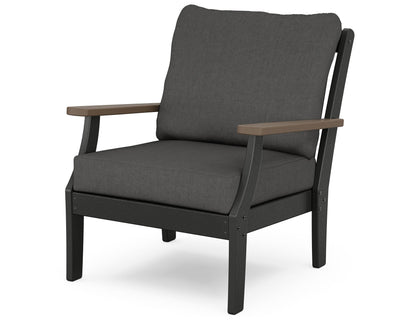 POLYWOOD® Braxton Deep Seating Chair in Black / Kona / Spectrum Carbon