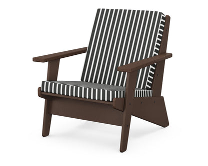 POLYWOOD® Riviera Modern Lounge Chair in Mahogany / Shore Classic