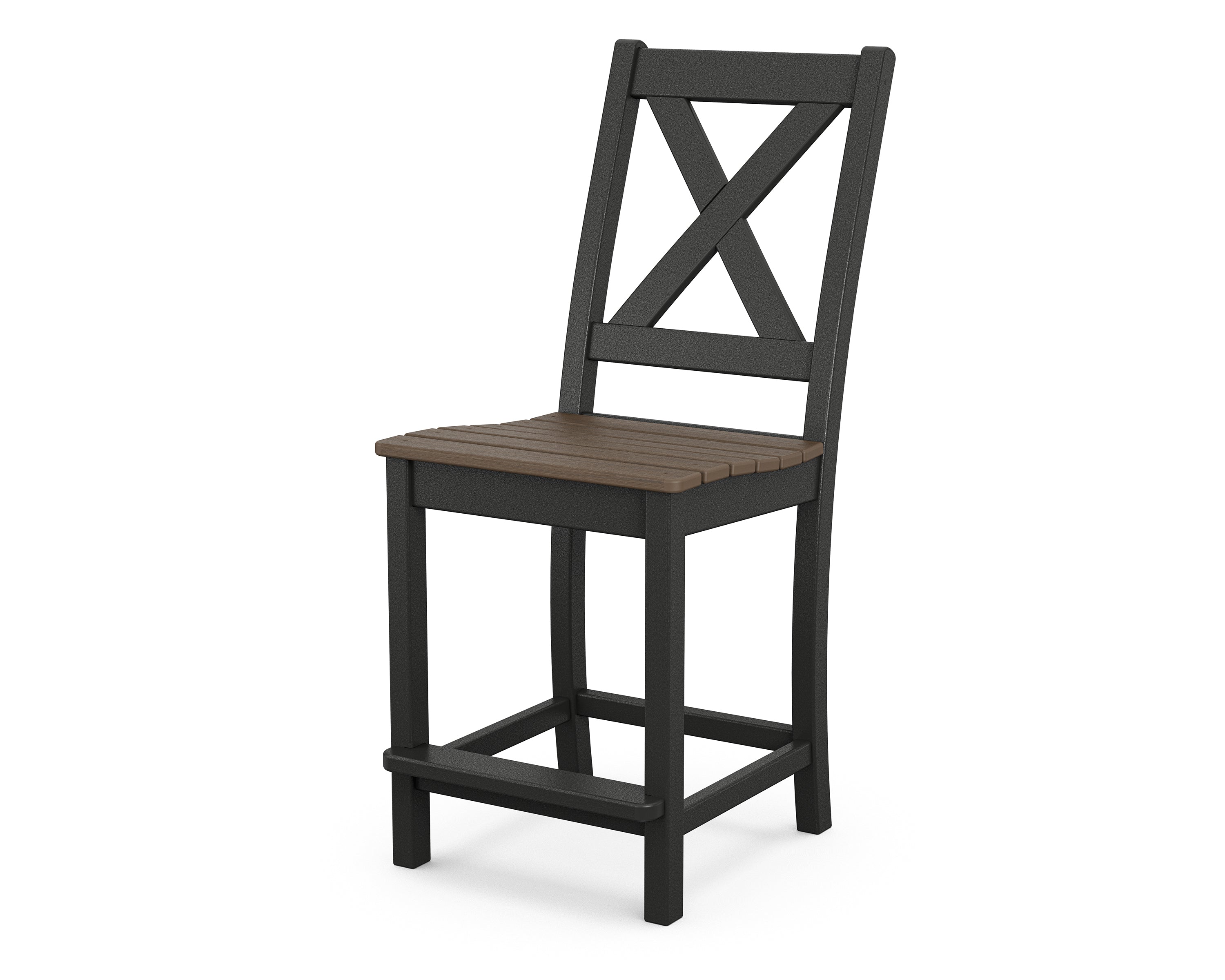 POLYWOOD® Braxton Counter Side Chair in Black / Kona