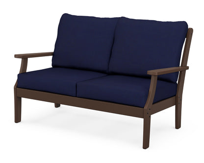 POLYWOOD® Braxton Deep Seating Loveseat in Mahogany / Navy
