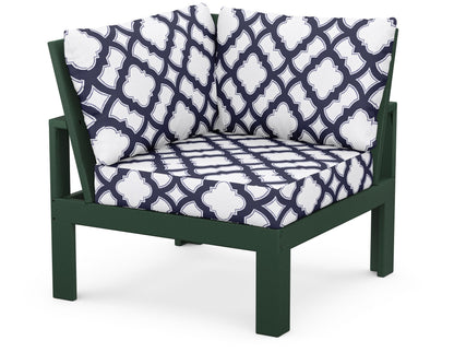 Unbranded Modular Corner Chair in Green / Trellis Navy