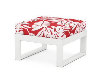 Unbranded Modular Ottoman - Modern in White / Leaf Crimson