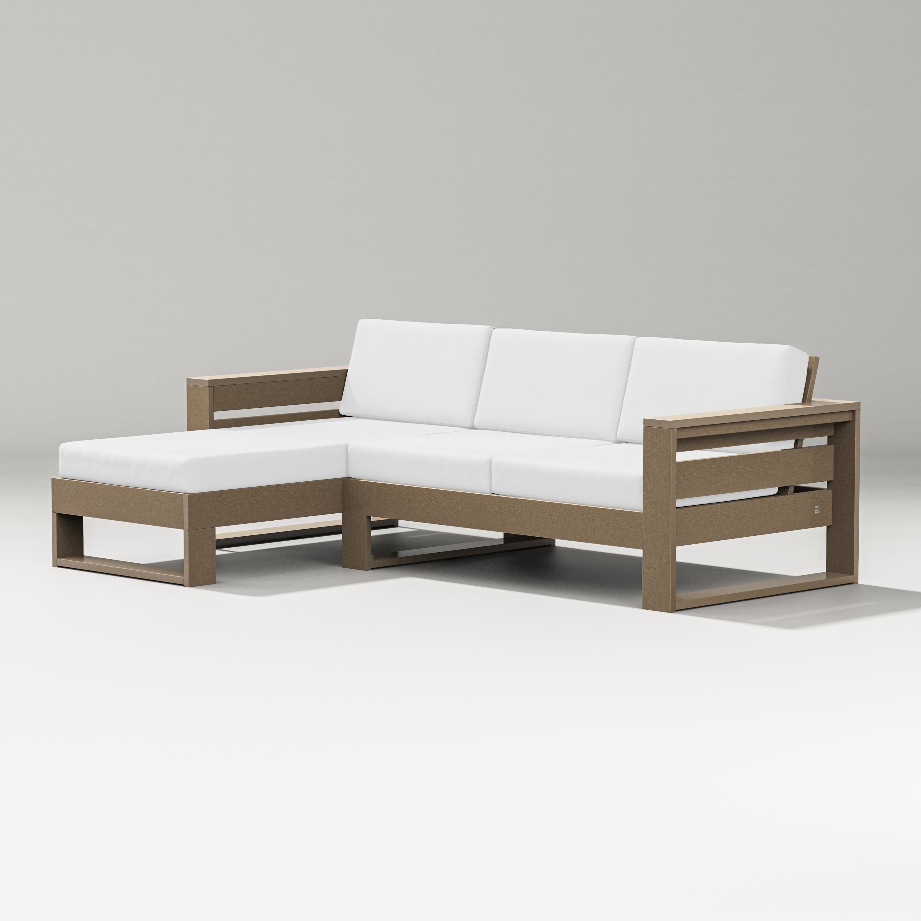 PW Designer Series Latitude Left Chaise Sectional in Vintage Sahara / Natural