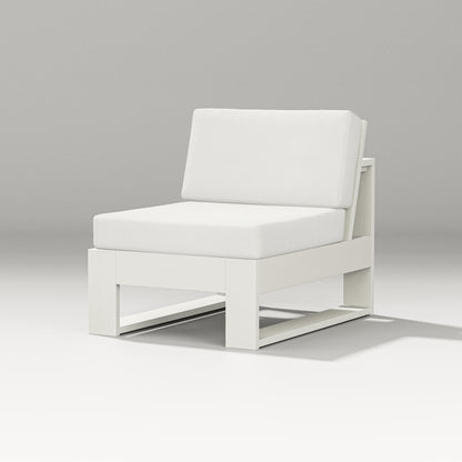 PW Designer Series Latitude Modular Armless Chair in Vintage White / Natural Linen