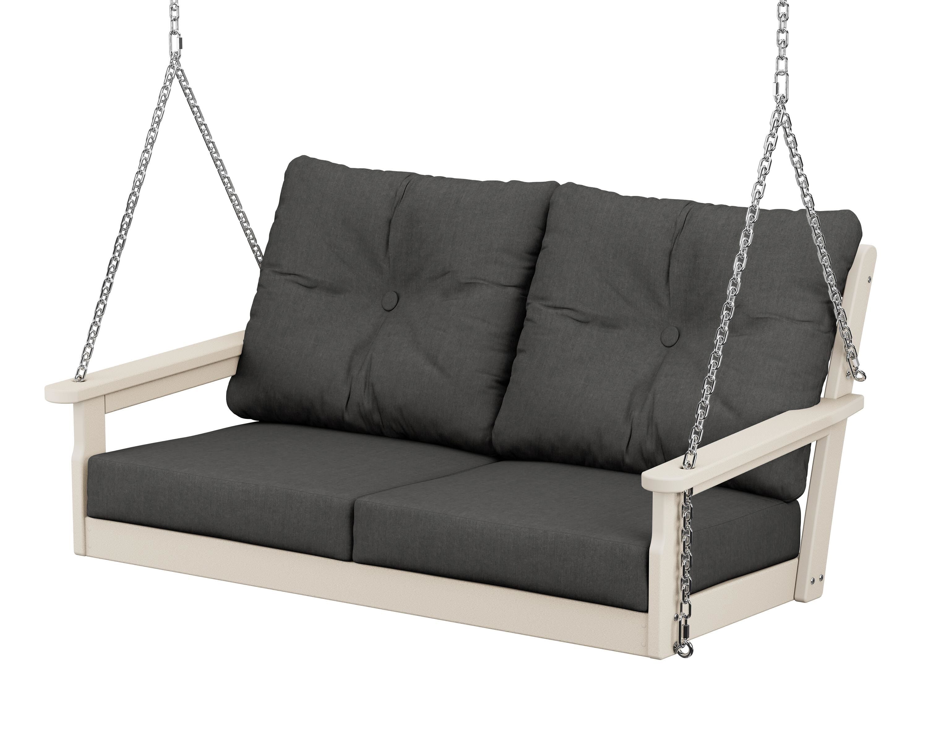 POLYWOOD® Vineyard Deep Seating Swing in Sand / Spectrum Carbon