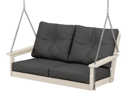 POLYWOOD® Vineyard Deep Seating Swing in Sand / Spectrum Carbon