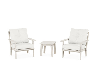 POLYWOOD® Oxford 3-Piece Deep Seating Set in Sand / Natural Linen