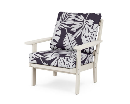 POLYWOOD® Oxford Deep Seating Chair in Sand / Leaf Navy