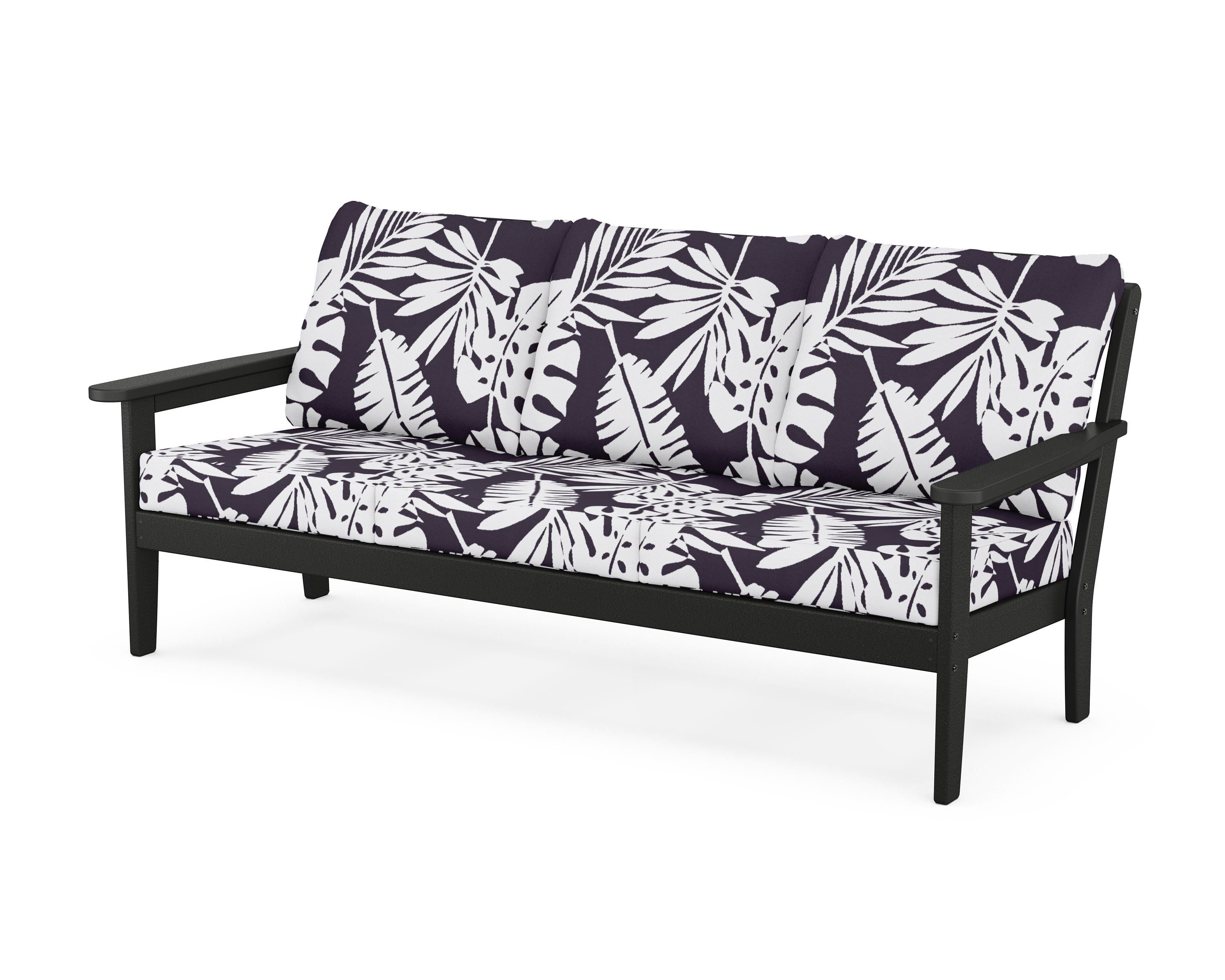 Country Living Cottage Deep Seating Sofa in Black / Leaf Navy