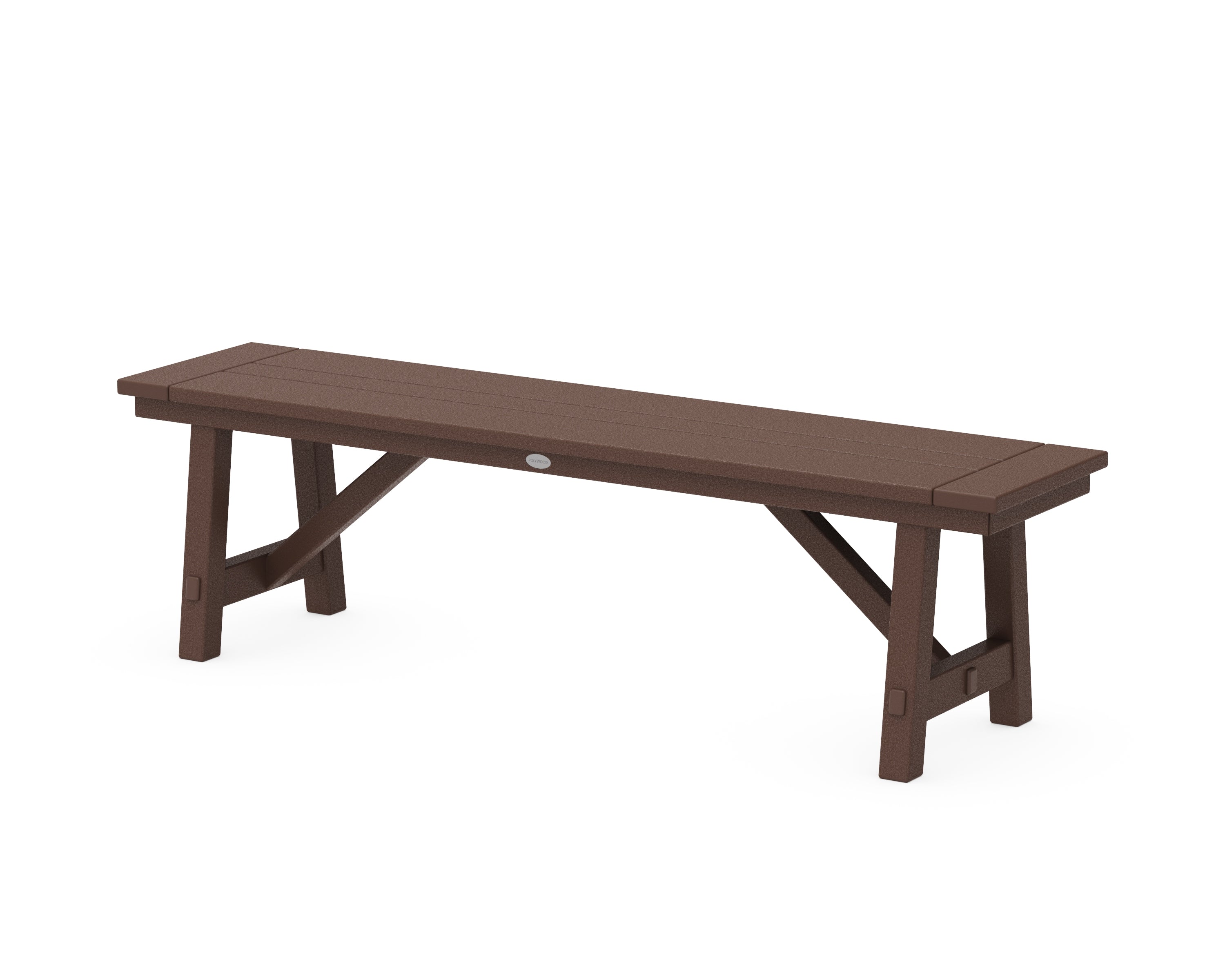 POLYWOOD® Rustic Farmhouse 60" Backless Bench in Mahogany