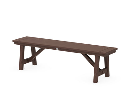 POLYWOOD® Rustic Farmhouse 60" Backless Bench in Mahogany