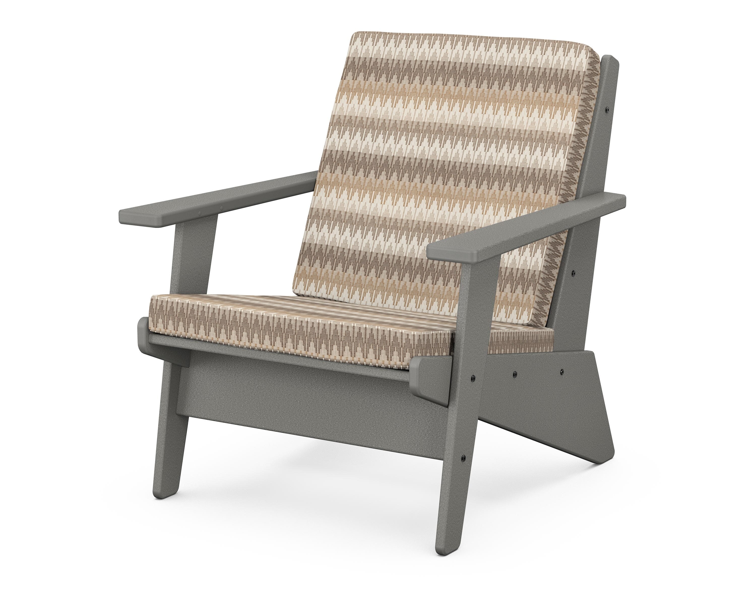 POLYWOOD® Riviera Modern Lounge Chair in Slate Grey / Valley Dune