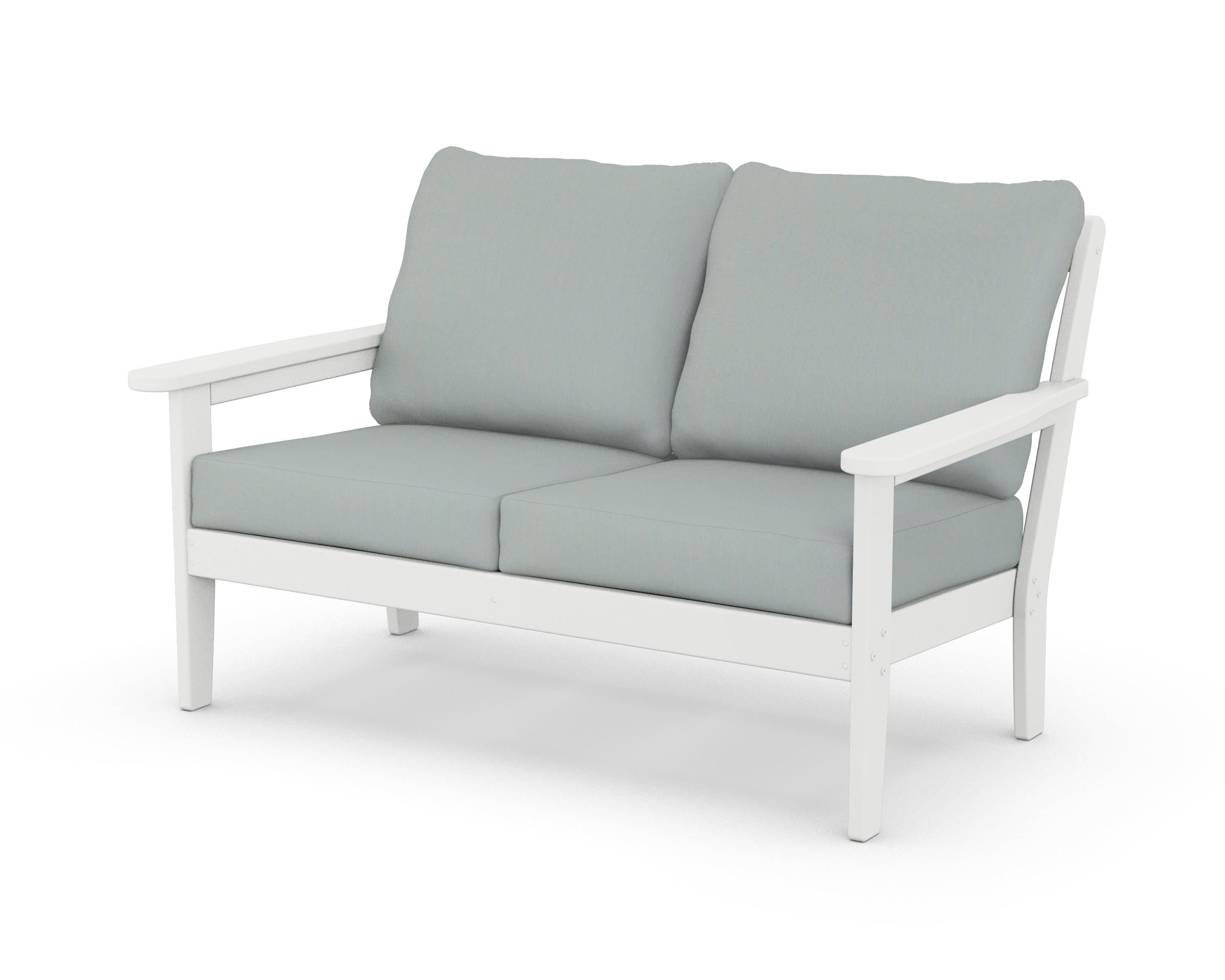Country Living Cottage Deep Seating Loveseat in White / Spa