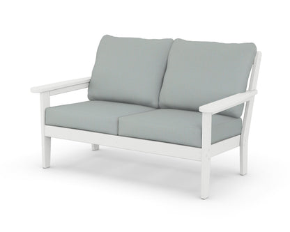 Country Living Cottage Deep Seating Loveseat in White / Spa
