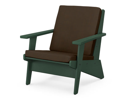 POLYWOOD® Riviera Modern Lounge Chair in Green / Canvas Java