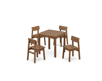 POLYWOOD® Modern Studio Kids 5-Piece Dining Set in Teak