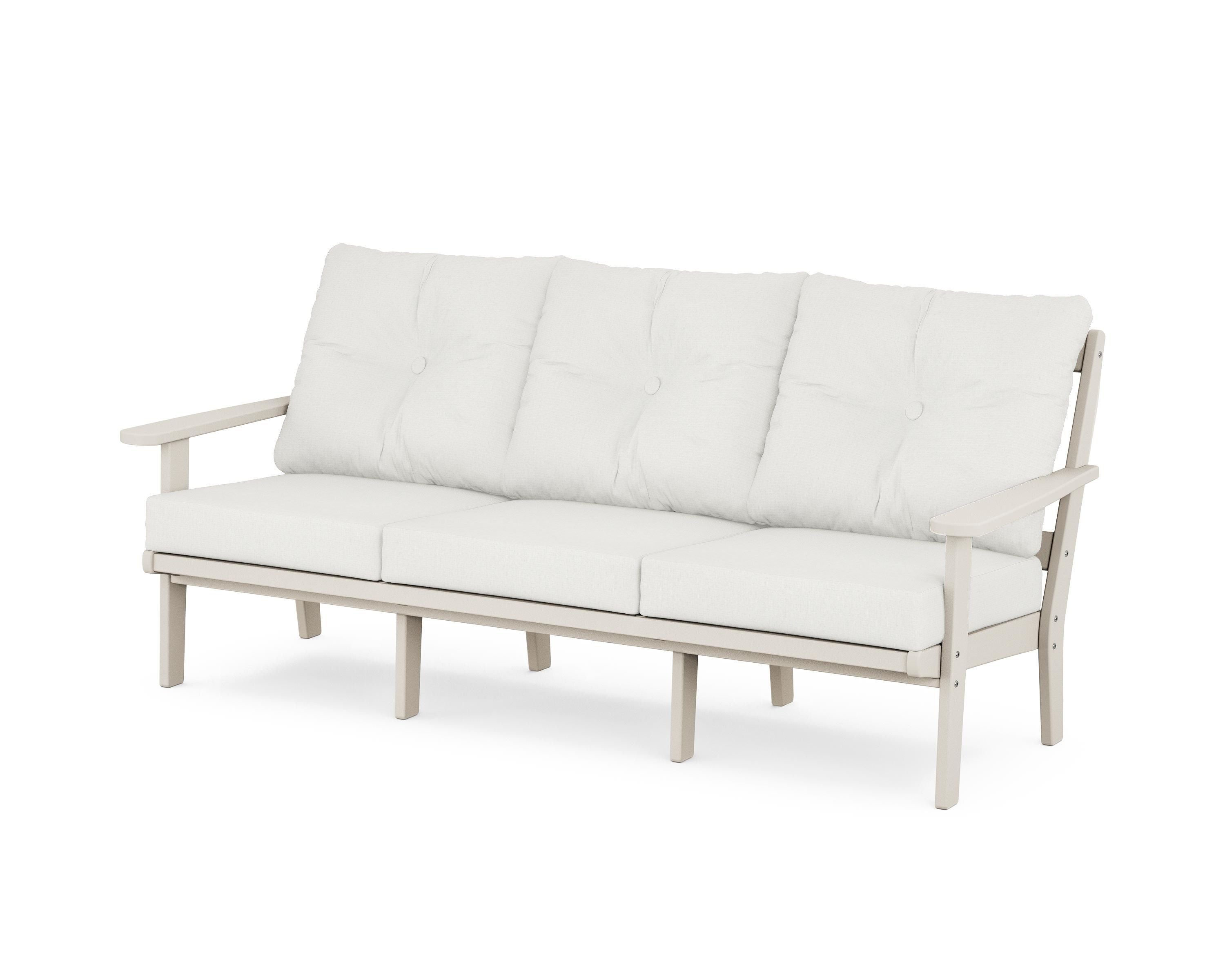 POLYWOOD® Mission Deep Seating Sofa in Sand / Natural Linen