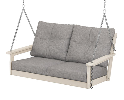 POLYWOOD® Vineyard Deep Seating Swing in Sand / Grey Mist