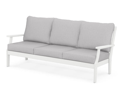 POLYWOOD® Braxton Deep Seating Sofa in White / Granite