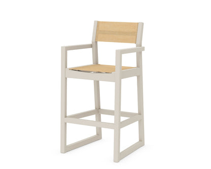 POLYWOOD® EDGE Sling Bar Arm Chair in Sand / Dupioni Apricot Sling