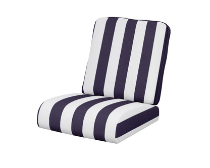POLYWOOD® Club Seat/Back Cushion in Cabana Stripe Navy