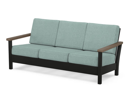 POLYWOOD® Harbour Deep Seating Sofa in Black / Kona / Glacier Spa