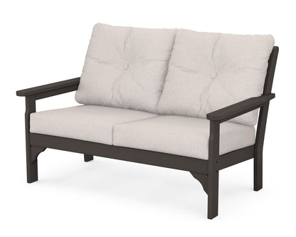 POLYWOOD® Vineyard Deep Seating Loveseat in Vintage Coffee / Dune Burlap