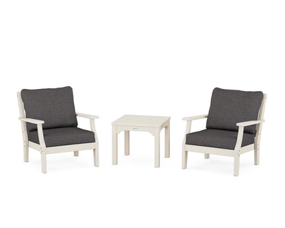 Martha Stewart by POLYWOOD® Chinoiserie 3-Piece Deep Seating Set in Sand / Ash Charcoal