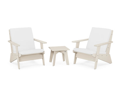 POLYWOOD® Riviera Modern Lounge 3-Piece Set in Sand / Natural