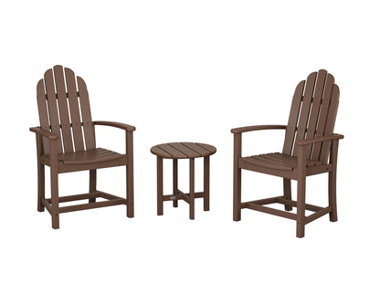POLYWOOD® Classic 3-Piece Upright Adirondack Chair Set in Mahogany