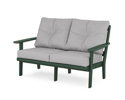 POLYWOOD® Prairie Deep Seating Loveseat in Green / Granite