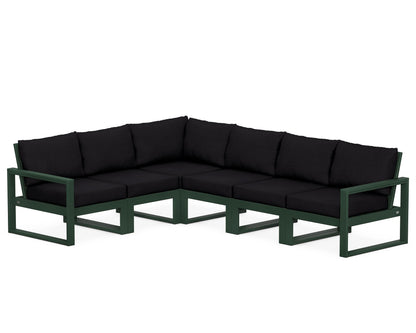 POLYWOOD® EDGE 6-Piece Modular Deep Seating Set in Green / Midnight Linen