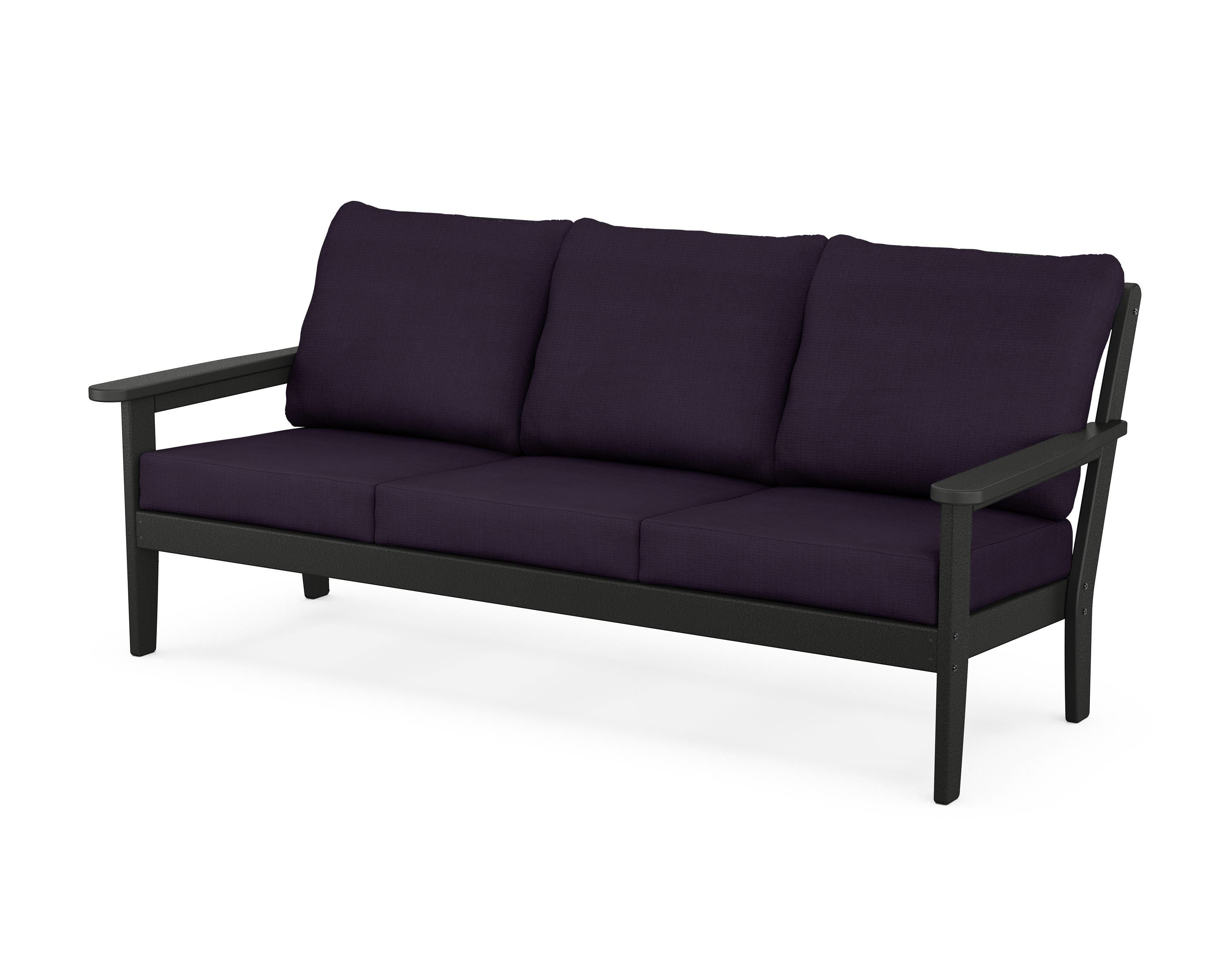 Country Living Cottage Deep Seating Sofa in Black / Navy Linen
