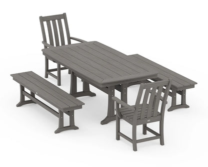 Vineyard 5-Piece Dining Set with Trestle Legs