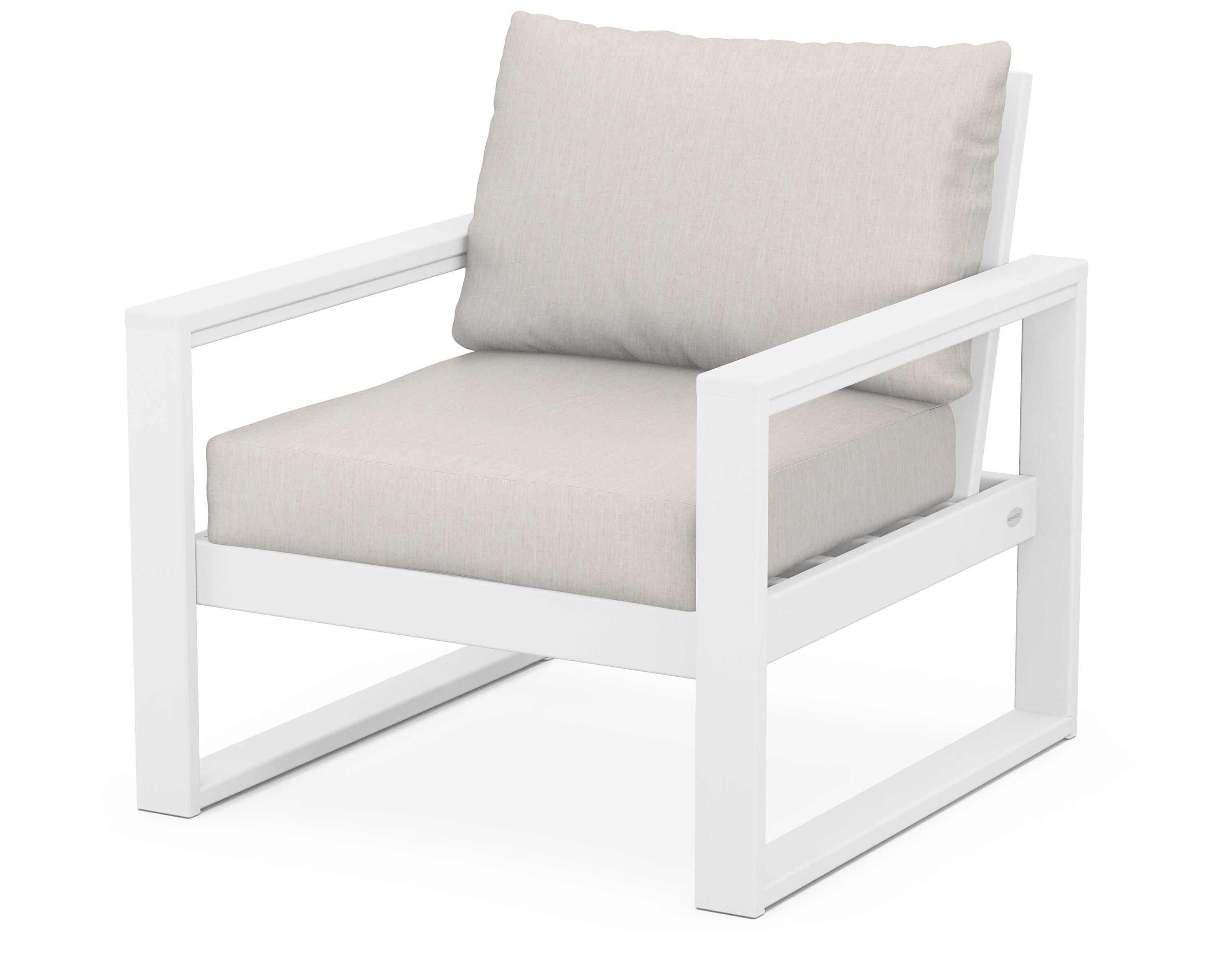 POLYWOOD® EDGE Club Chair in White / Cast Ash