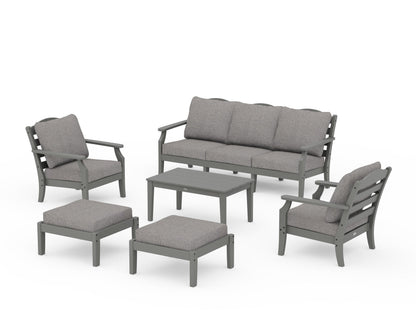 Draper James™ by  POLYWOOD® Savannah 6-Piece Lounge Sofa Set in Slate Grey / Grey Mist