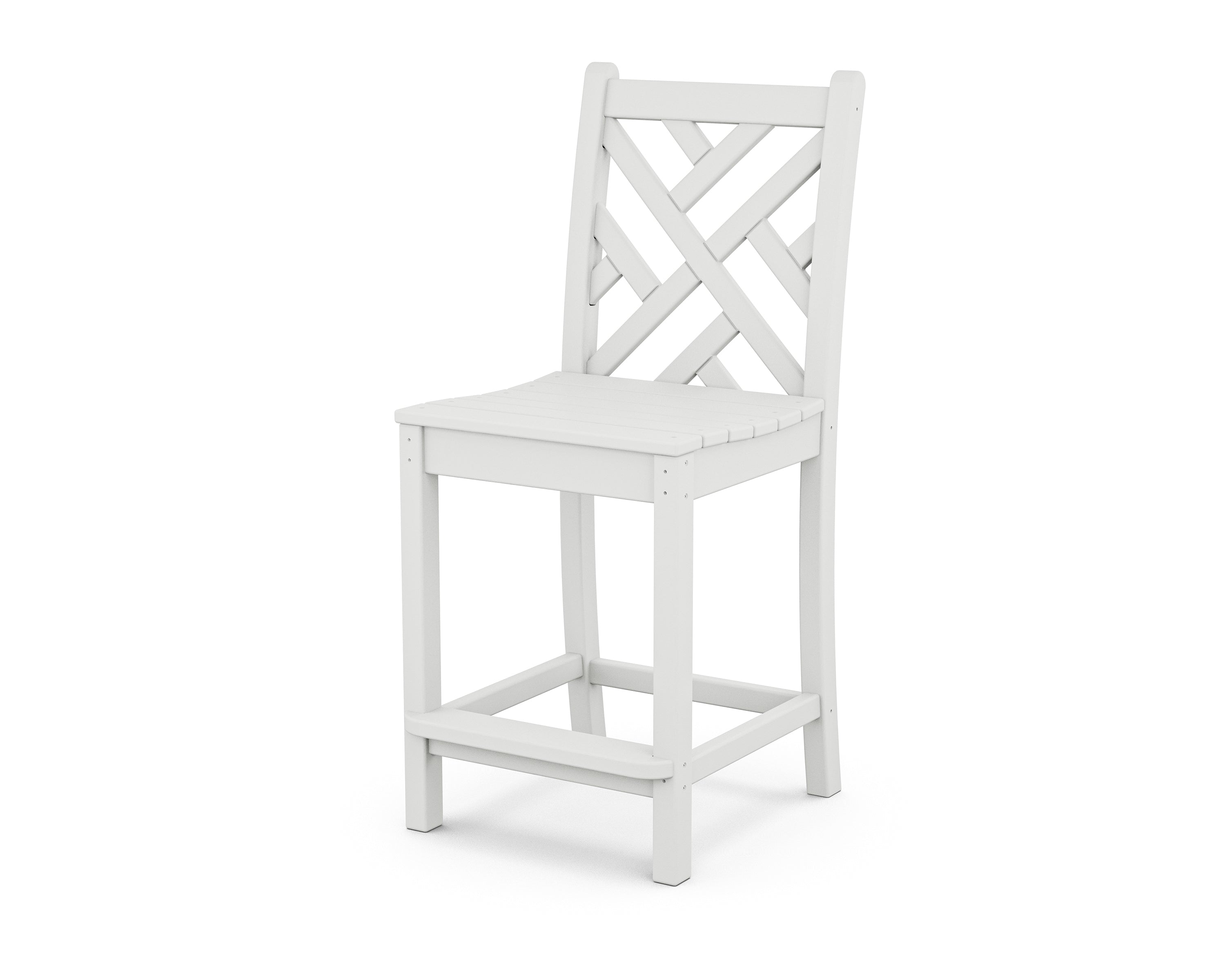 POLYWOOD® Chippendale Counter Side Chair in White