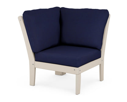 POLYWOOD® Braxton Modular Corner Chair in Sand / Navy