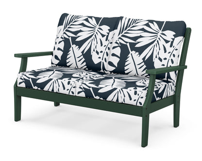 POLYWOOD® Braxton Deep Seating Loveseat in Green / Leaf Marine Indigo