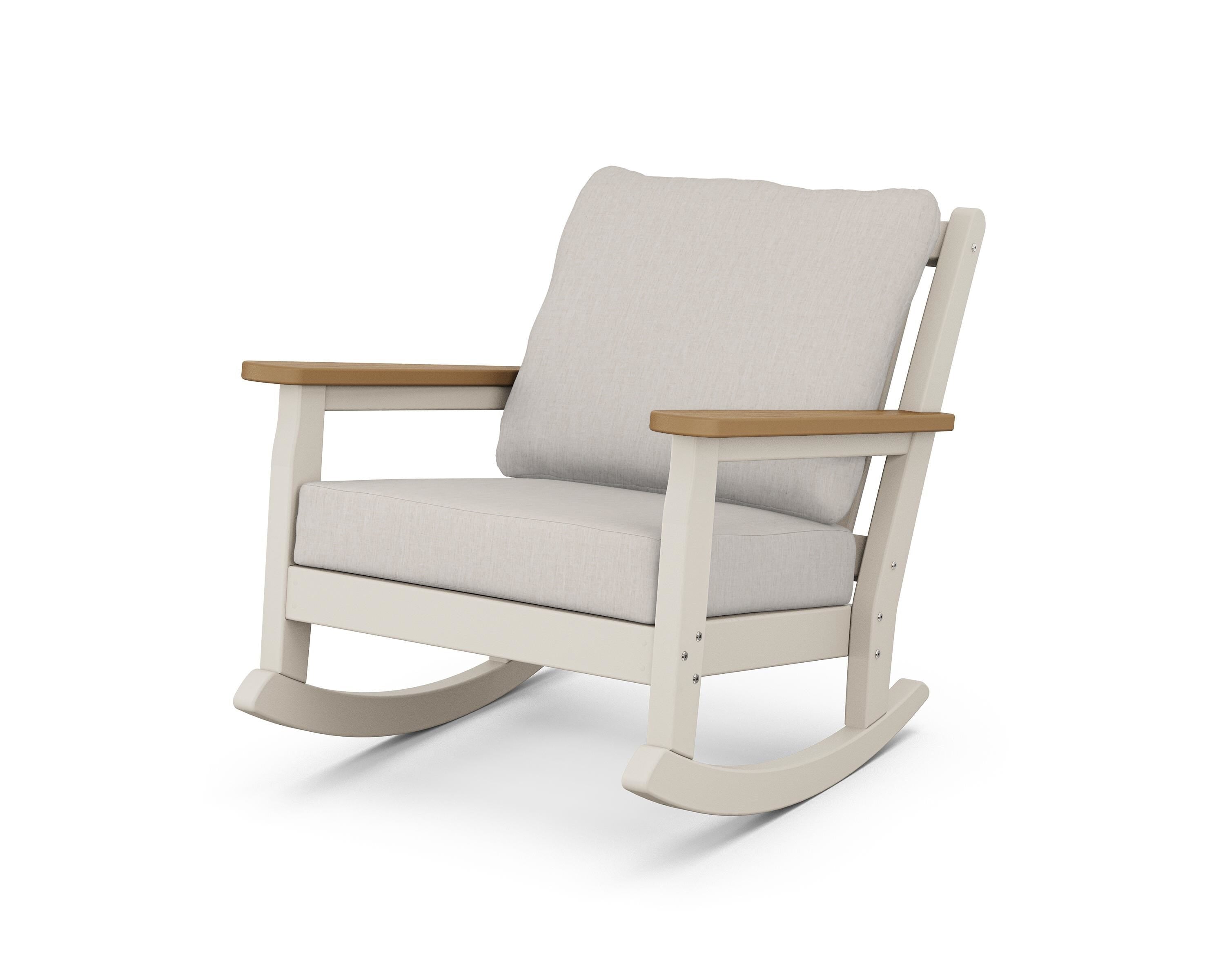 POLYWOOD® Chippendale Deep Seating Rocking Chair in Sand / Natural / Cast Ash