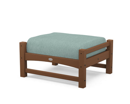 POLYWOOD® Club Ottoman in Teak / Glacier Spa